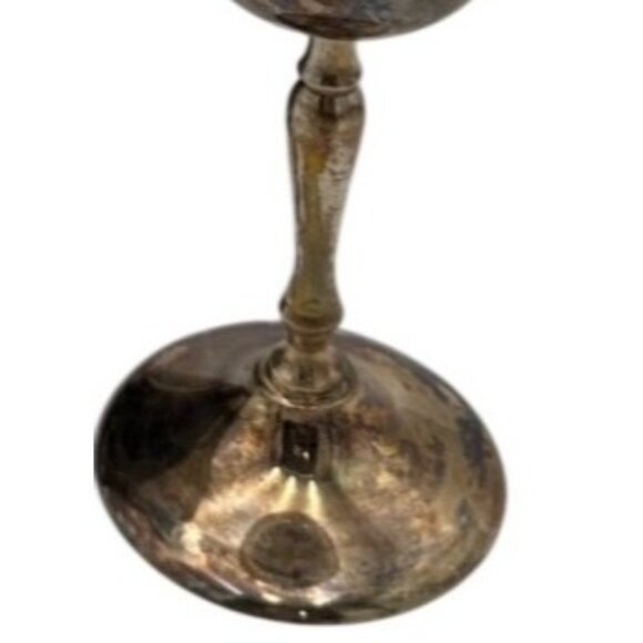 Leonard Silver Plated Goblets #816 set 7 Tarnished Goth Feast Dark Academia Vtg - Picture 3 of 5